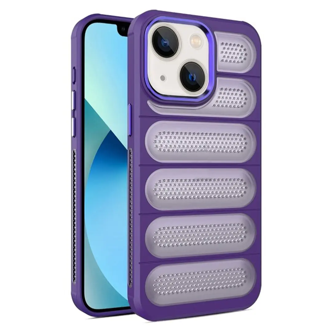 iPhone 15/iPhone 14/iPhone 13 Mesh Cooling Case Dark Purple